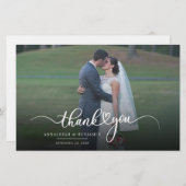 Carte de remerciements photo Mariage à la main (Devant / Derrière)