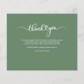 Carte de remerciements photo Mariage à lettres bud (Dos)