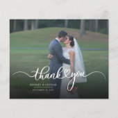 Carte de remerciements photo Mariage à lettres bud (Devant)