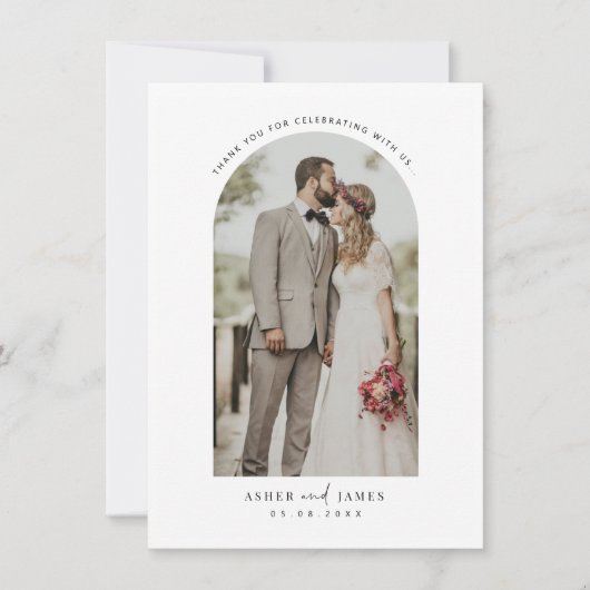 Carte de remerciements photo Mariage Arch Frame (Devant)