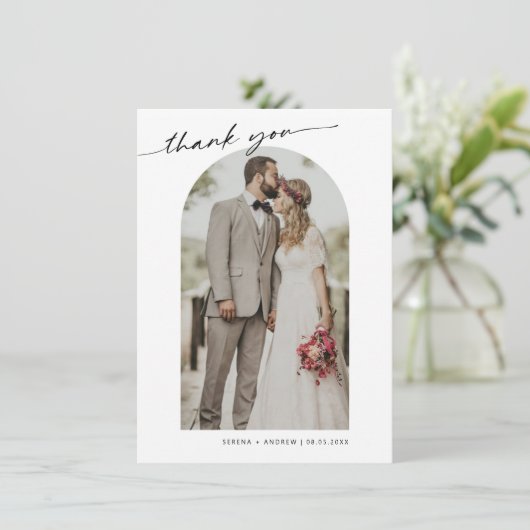 Carte de remerciements photo Mariage Arch Frame (Debout devant)