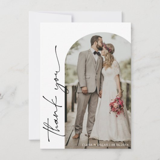 Carte de remerciements photo Mariage Arch Frame (Devant)