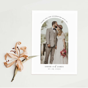 Carte de remerciements photo Mariage Arch Frame