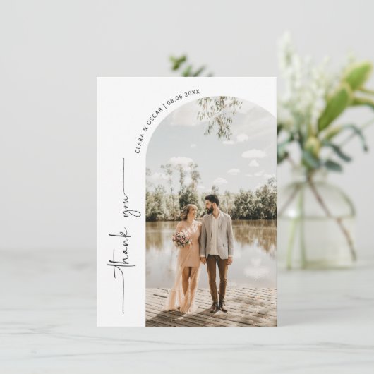 Carte de remerciements photo Mariage Arch Frame (Debout devant)