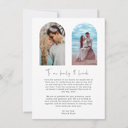 Carte de remerciements photo Mariage Arch Frame (Dos)