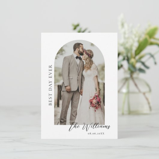 Carte de remerciements photo Mariage Arch Frame (Debout devant)