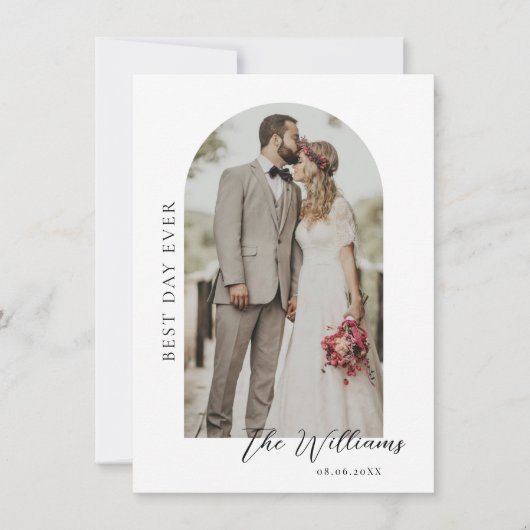 Carte de remerciements photo Mariage Arch Frame (Devant)