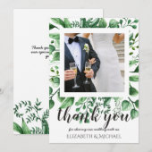 Carte de remerciements photo mariage avec texte de (Devant / Derrière)