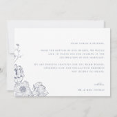 Carte De Remerciements Photo Mariage bleu Dusty (Dos)