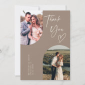 Carte De Remerciements Photo Mariage Brown double arc (Devant)