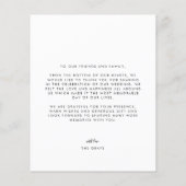 CARTE DE REMERCIEMENTS photo Mariage BUDGET (Dos)