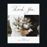 CARTE DE REMERCIEMENTS photo Mariage BUDGET<br><div class="desc">Ce design romantique et intemporel présente un script moderne associé à un texte audacieux. Veuillez me contacter si vous avez besoin d'aide pour cette conception.</div>