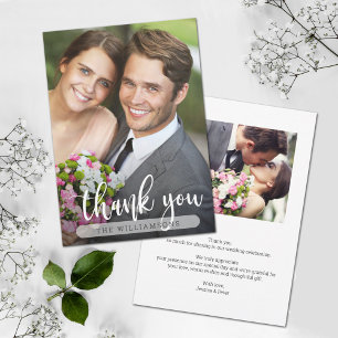 Carte de remerciements photo Mariage chic