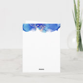 Carte De Remerciements Photo Mariage d'aquarelle bleue (Dos)