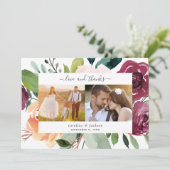 Carte de remerciements photo mariage de automne (Debout devant)