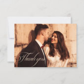 Carte De Remerciements Photo Mariage de automne floral rustique moderne (Devant)