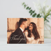 Carte De Remerciements Photo Mariage de automne floral rustique moderne (Debout devant)
