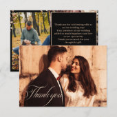 Carte De Remerciements Photo Mariage de automne floral rustique moderne (Devant / Derrière)