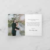 Carte de remerciements photo Mariage de calligraph (Intérieur)