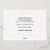 Carte de remerciements photo mariage de calligraph (Verso)