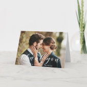 Carte de remerciements photo Mariage de calligraph (Devant)