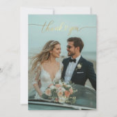 Carte de remerciements photo Mariage de calligraph (Devant)