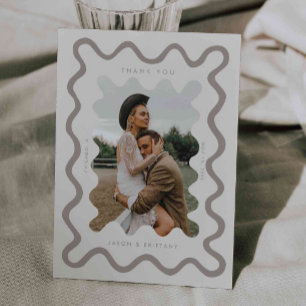 Carte De Remerciements Photo Mariage de la crème à la main