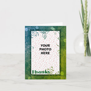 Carte De Remerciements Photo Mariage de la florale verte
