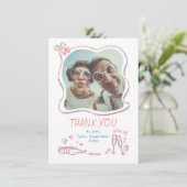 Carte De Remerciements Photo Mariage de la main fanée Whimsical (Debout devant)