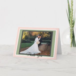 Carte De Remerciements Photo Mariage de la monographie de la série Blush