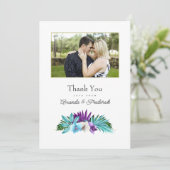 Carte De Remerciements Photo Mariage de l'orchidée tropicale (Debout devant)