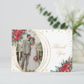 Carte De Remerciements Photo Mariage de Noël (Debout devant)