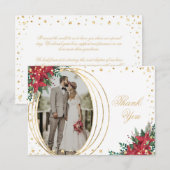 Carte De Remerciements Photo Mariage de Noël (Devant / Derrière)