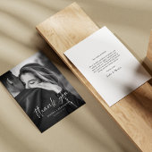 Carte de remerciements photo Mariage de script bla