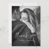 Carte de remerciements photo Mariage de script bla (Devant)