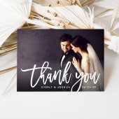 Carte De Remerciements Photo Mariage de script brossé moderne