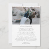 Carte de remerciements photo Mariage de script car (Dos)