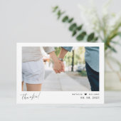 Carte de remerciements photo Mariage de script car (Debout devant)