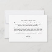 Carte de remerciements photo Mariage de script car (Dos)