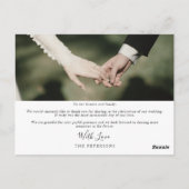 Carte de remerciements photo Mariage de script élé (Dos)