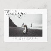 Carte de remerciements photo Mariage de script élé (Devant)