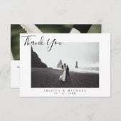 Carte de remerciements photo Mariage de script élé (Devant / Derrière)