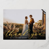 Carte de remerciements photo Mariage de script Gol (Recto)