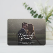 Carte de remerciements photo Mariage de script mod (Debout devant)