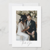 Carte de remerciements photo Mariage de script mod (Devant)