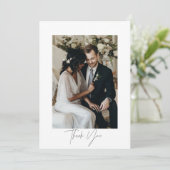 Carte de remerciements photo Mariage de script mod (Debout devant)