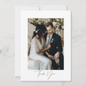 Carte de remerciements photo Mariage de script mod (Devant)