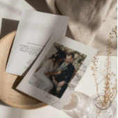 Carte de remerciements photo Mariage de script mod