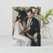 Carte de remerciements photo Mariage de script mod (Debout devant)