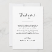 Carte De Remerciements Photo Mariage de script or élégant (Dos)